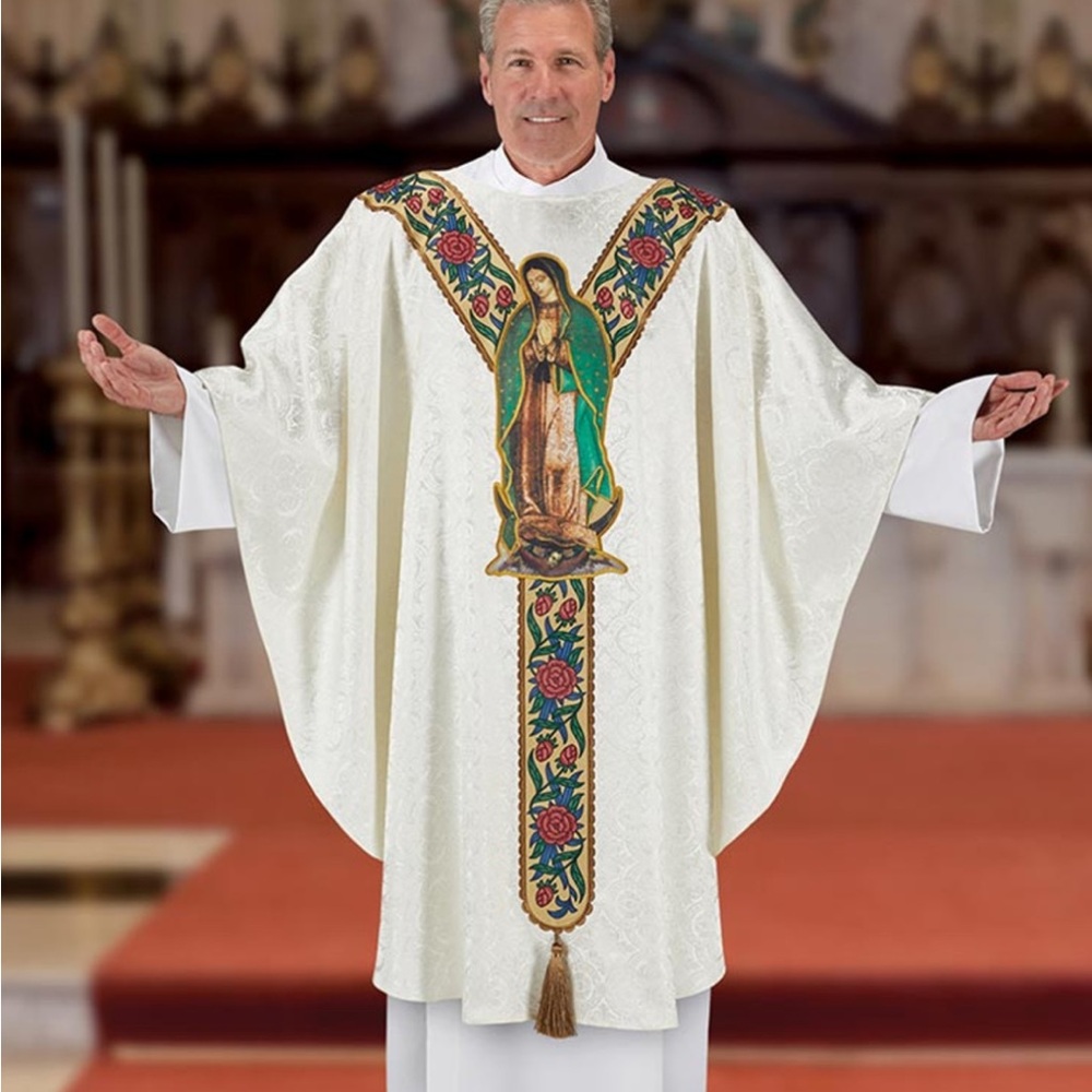 Our Lady of Guadalupe Rosa Collection Embroidered Chasuble and stole Church gift